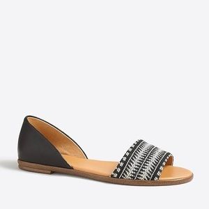 Morgan Woven Peep-toe D'Orsay Flats